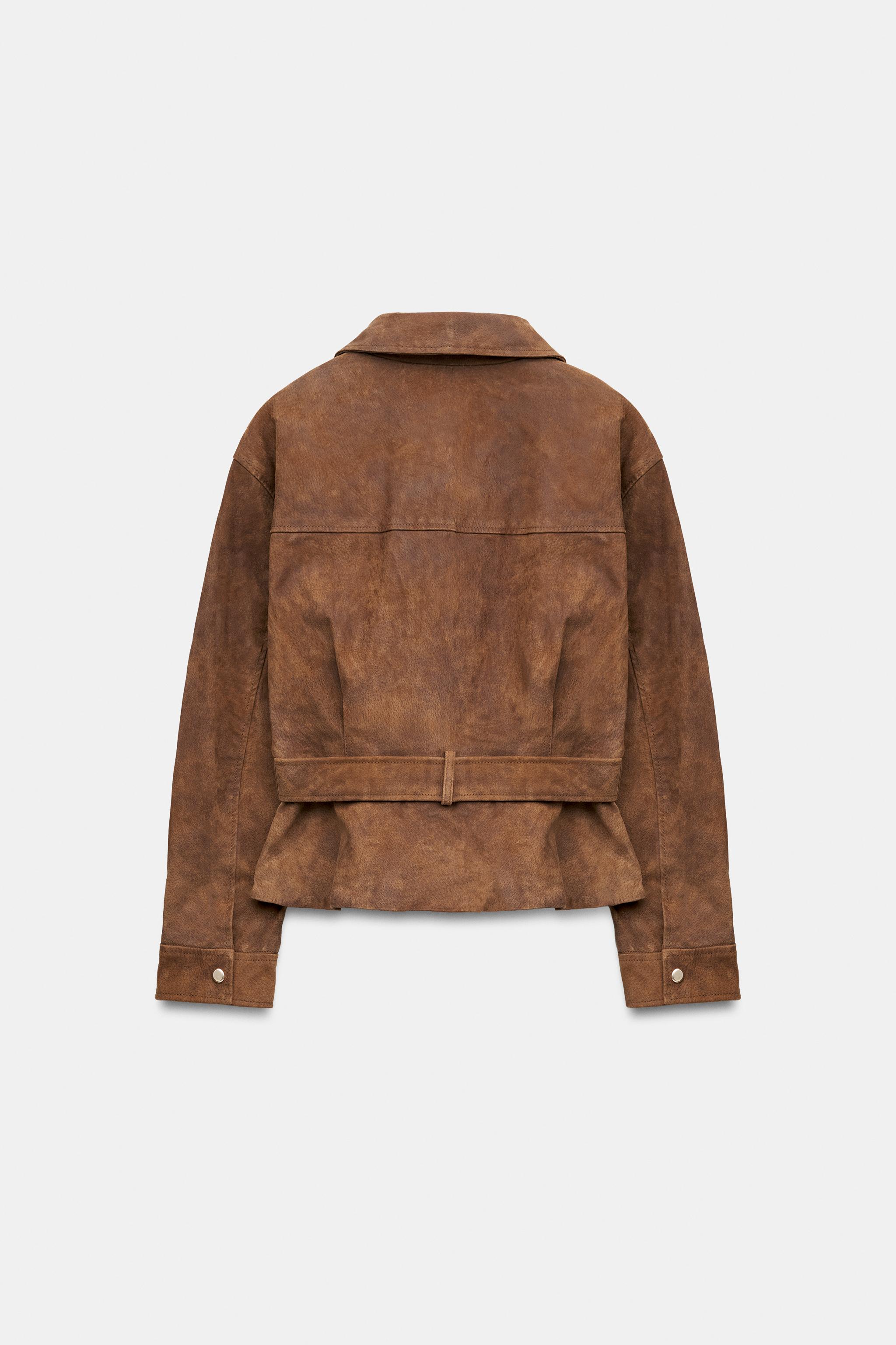 100% LEATHER BELTED JACKET